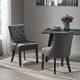 Cheney Contemporary Tufted Dining Chairs (Set of 2) by Christopher Knight Home - 21.50" L x 25.00" W x 36.00" H - Dark Grey/Dark Brown