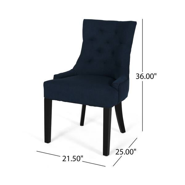 dimension image slide 3 of 5, Cheney Contemporary Tufted Dining Chairs (Set of 2) by Christopher Knight Home - 21.50" L x 25.00" W x 36.00" H