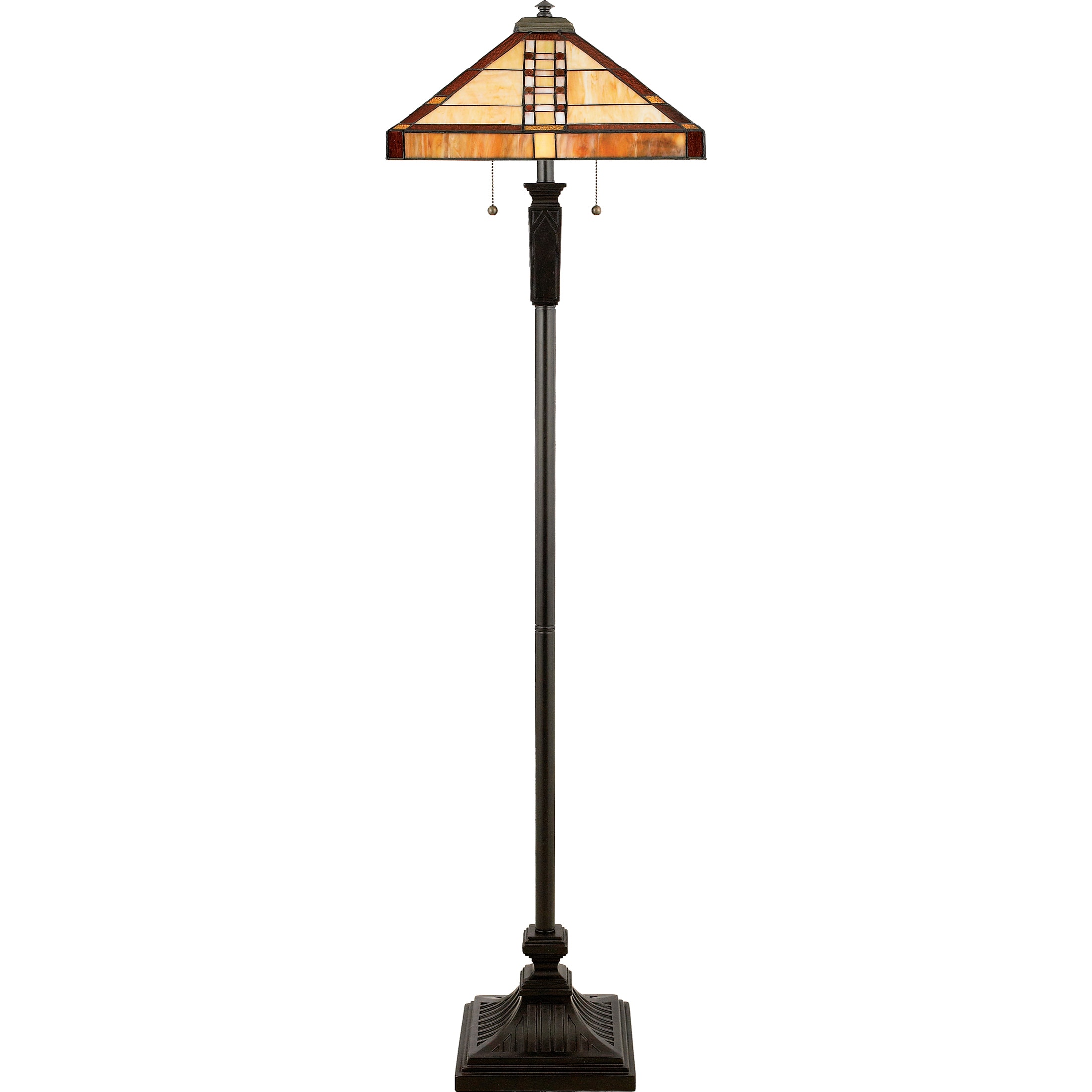 Bungalow 2 light Vintage Bronze Tiffany Floor Lamp