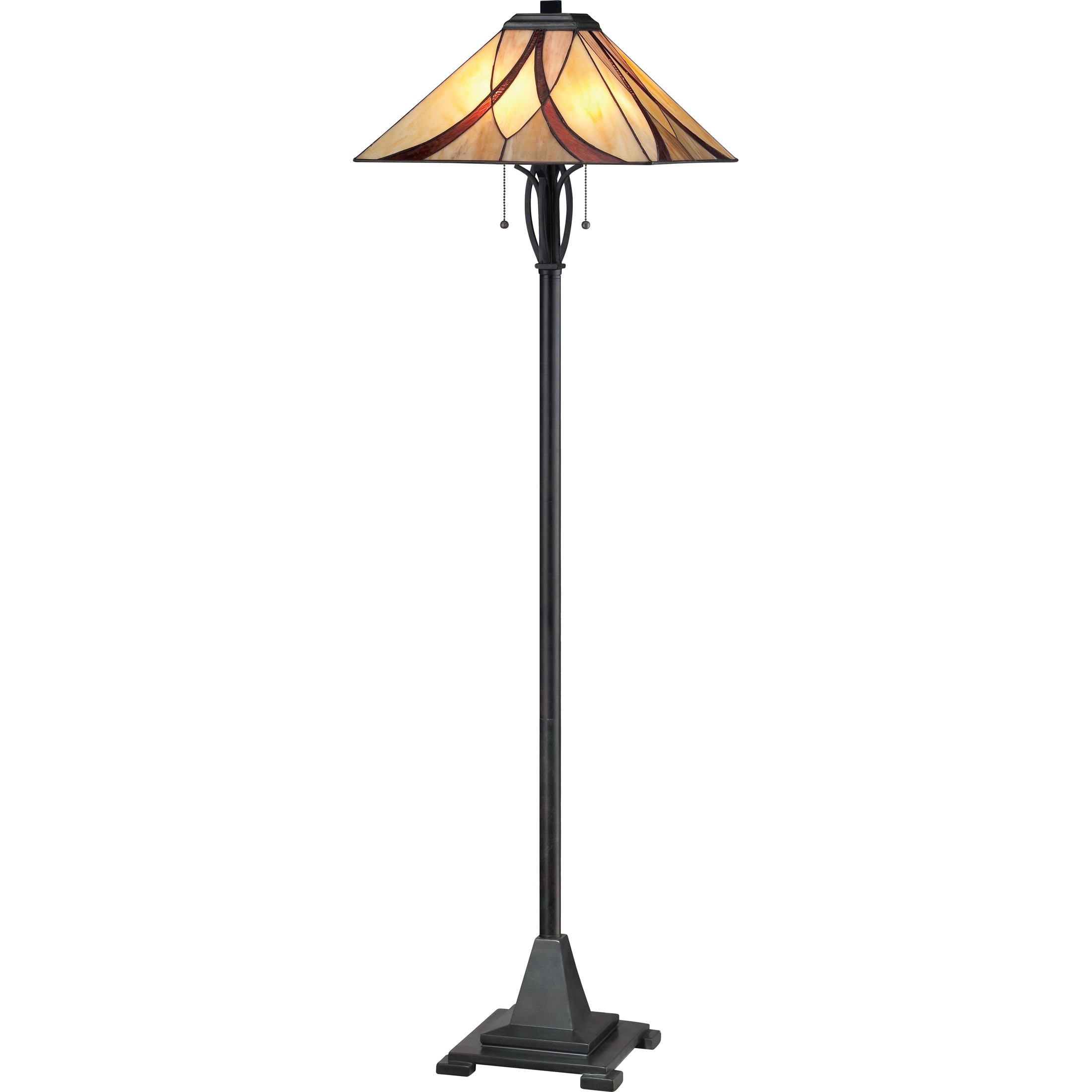 Asheville 2 light Valiant Bronze Tiffany Floor Lamp