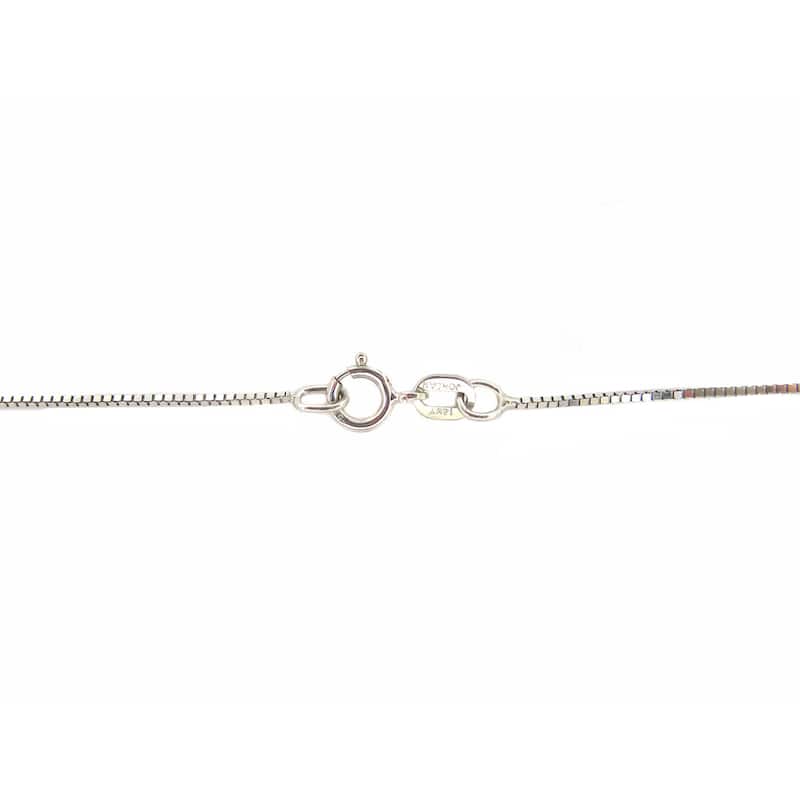 14k White Gold Diamond Accent and Gemstone Slice Pendant Necklace