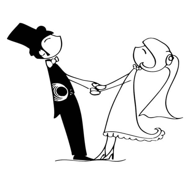 Bride And Groom Easy Drawing - getallpicture