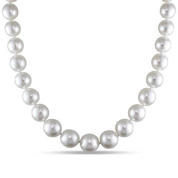 Miadora Signature Collection 14k Yellow Gold South Sea White Pearl