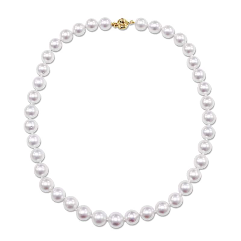 Miadora Signature Collection 14k Yellow Gold South Sea White Pearl Necklace (10-11.5 mm) - Yellow Gold/White - 10-11.5 mm