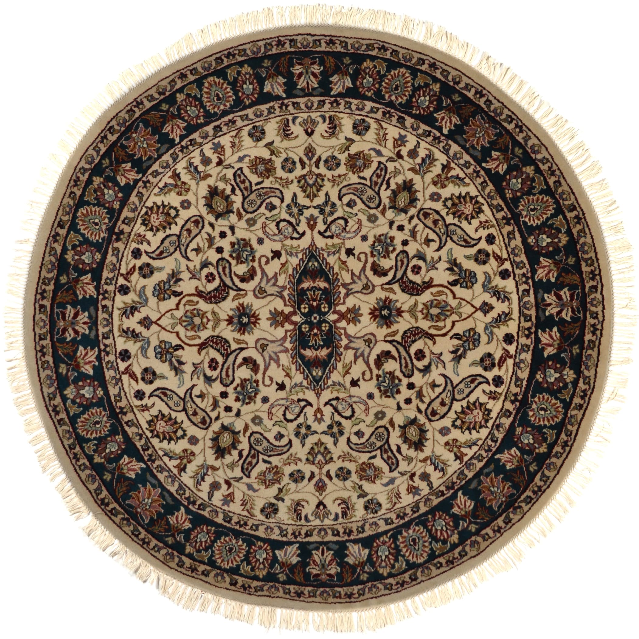 Hand knotted India Persian Wool Rug (510 Round)