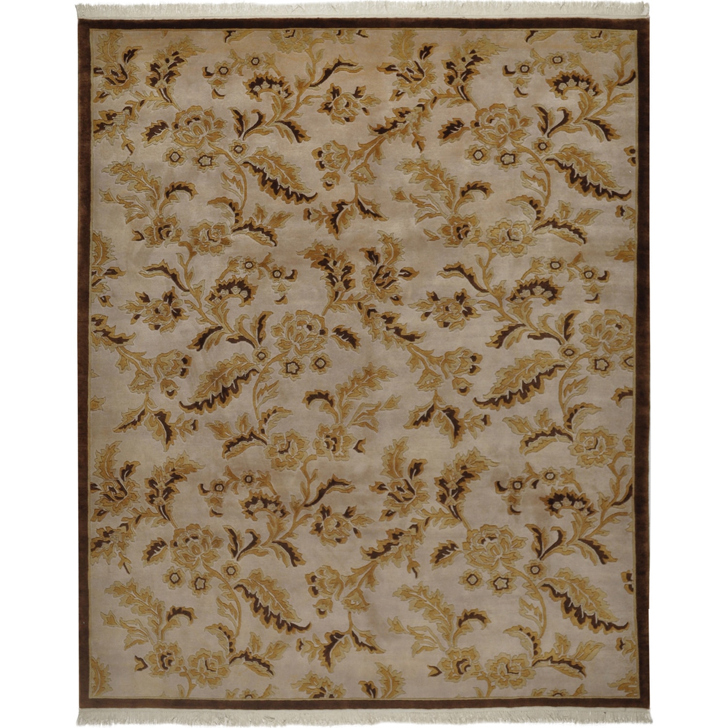 Hand woven Tibetan Beige Wool Rug (710 X 95)