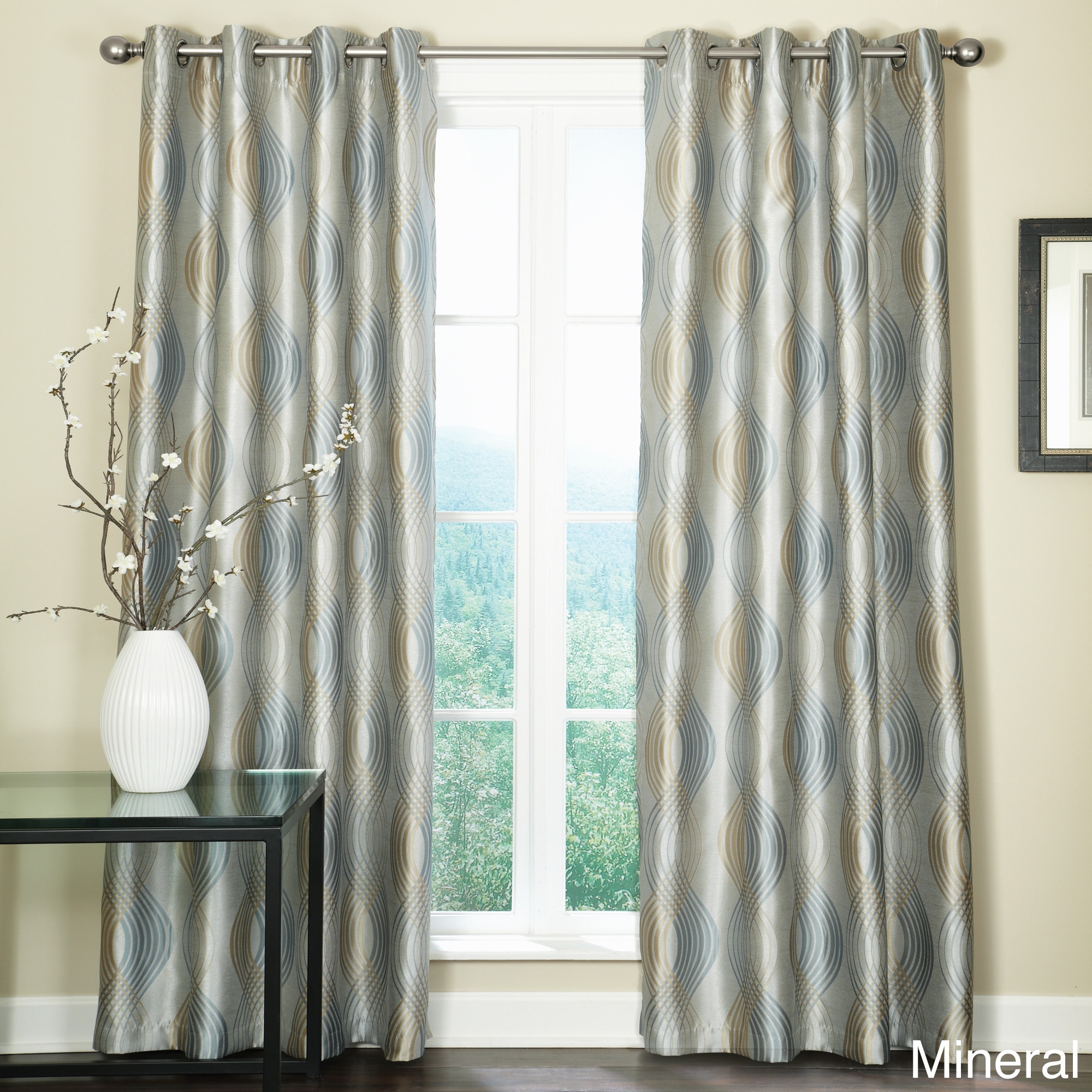 Veratex Franklin Grommet Top 84 inch Curtain Panel Multi Size 50 X 84