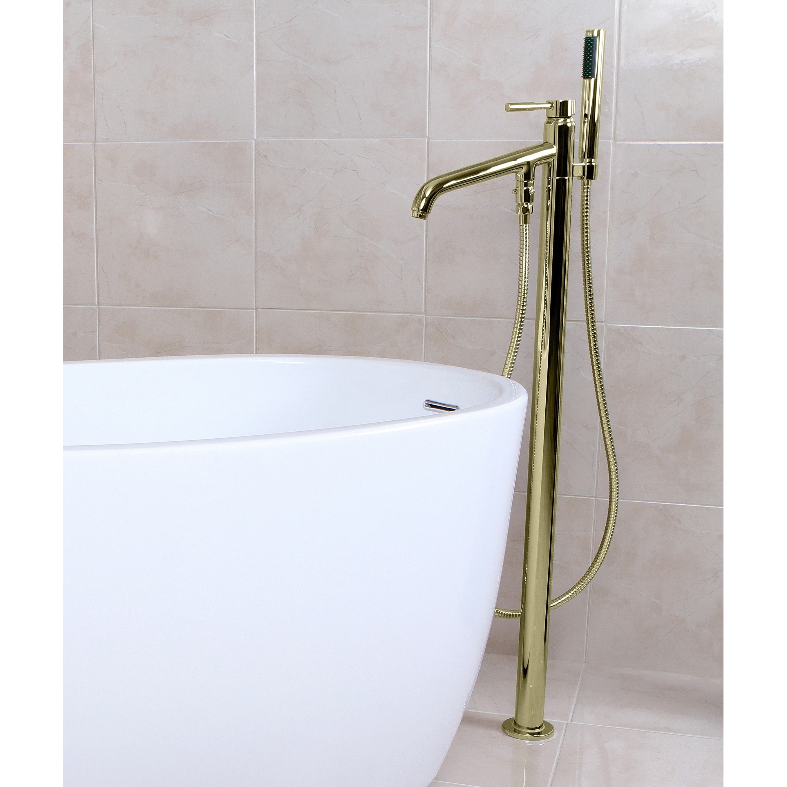 Freestanding Polished Brass Floormount Bathtub Filler with Polished eBay