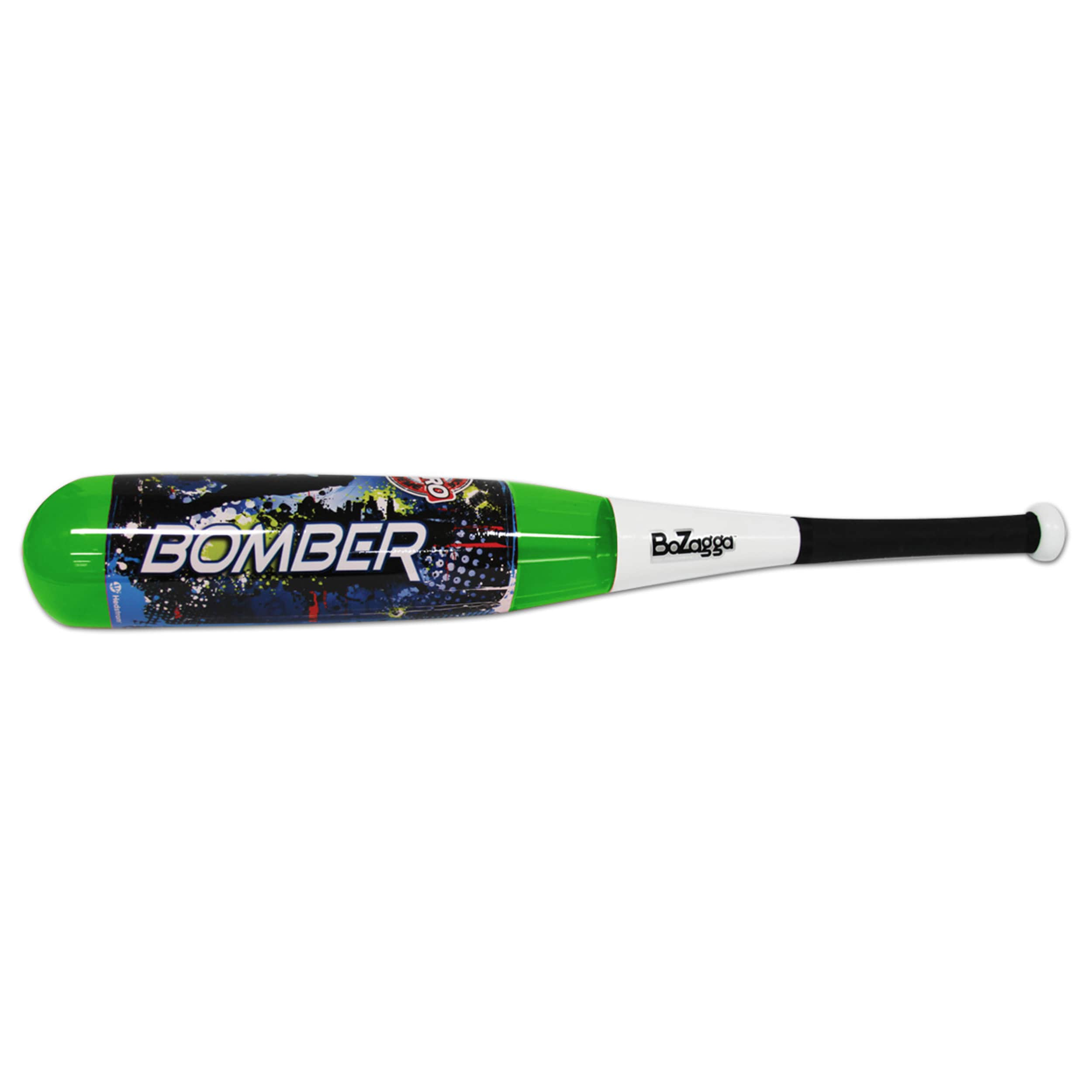 Bomber Bat And Ball With White Handle And Green Barrel