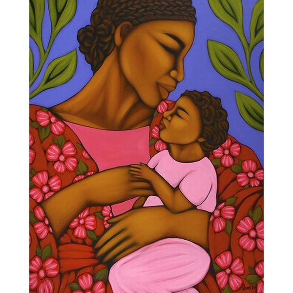 Tamara Adams African Mother and Baby Canvas Art   16213981