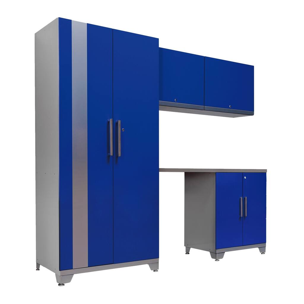 NewAge Products Performance Plus Blue 5-piece Metal Cabinet Set
