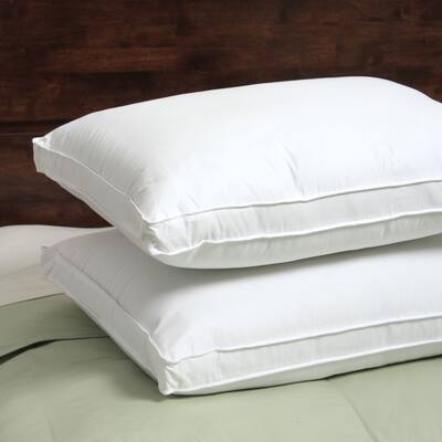 Hotel Madison 300 Thread Count Won't Go Flat Density Pillow (Set of 2) - White