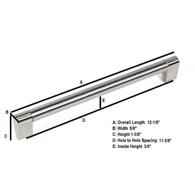 Contemporary 12.125-inch Sub Zero Brushed Nickel Cabinet Bar Pull Handle (Set of 5)