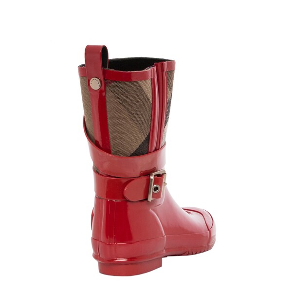 burberry rain boots red