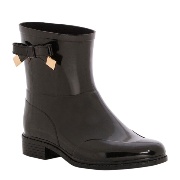 Shop Burberry Women's Black Westcott Ankle Rubber Rainboots with Bow ...