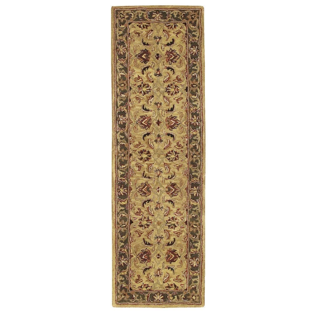 Nourison Hand tufted India House Gold Wool Rug (23 X 76)