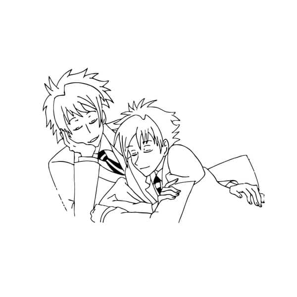 Shop Two Sleeping Anime Guys Sticker Vinyl Wall Art Overstock