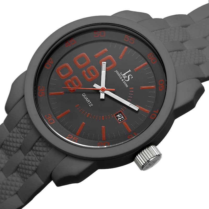 Joshua & Sons Men's Quartz Date Grey Strap Watch