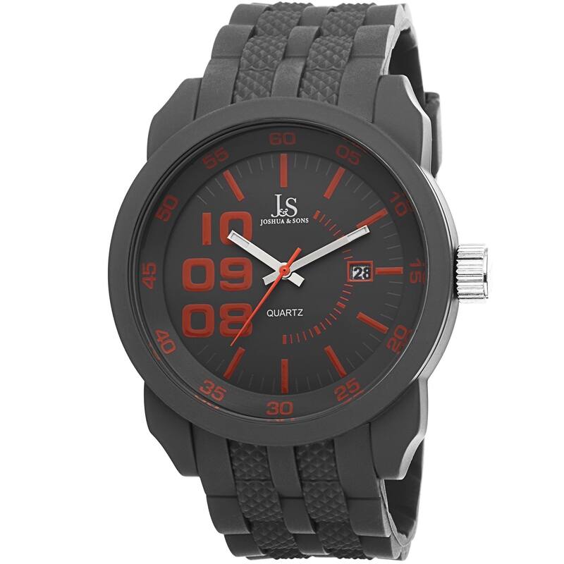 Joshua & Sons Men's Quartz Date Grey Strap Watch