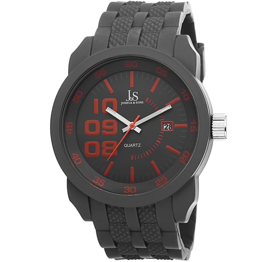 Joshua & Sons Men's Quartz Date Grey Strap Watch