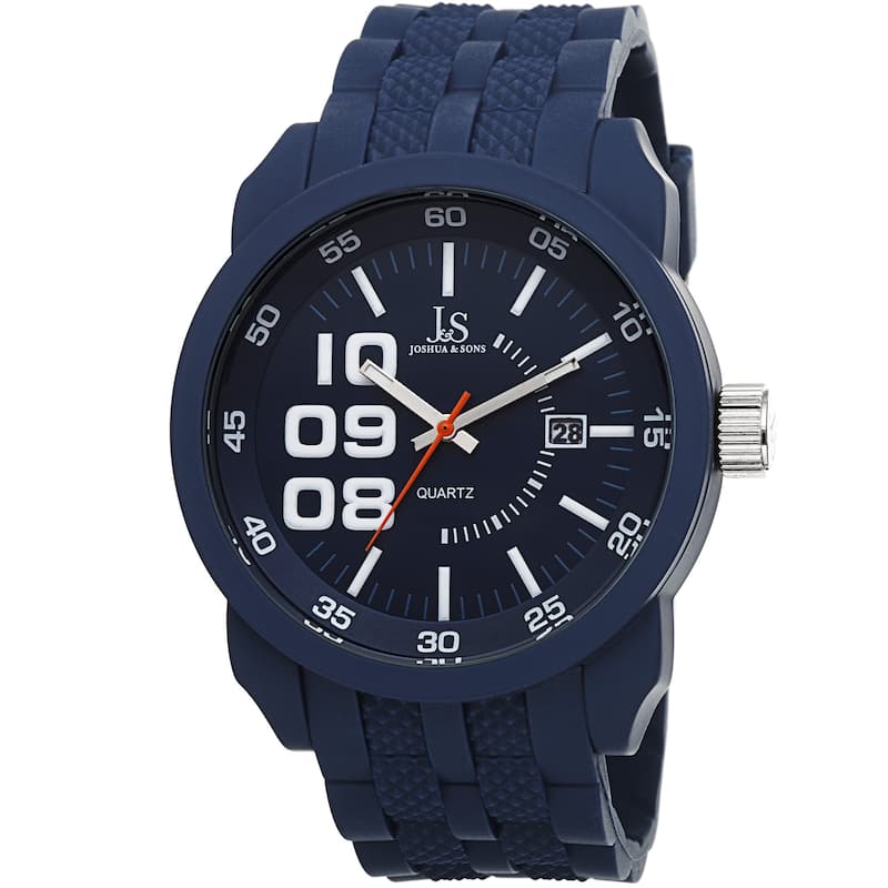 Joshua & Sons Men's Quartz Date Blue Strap Watch