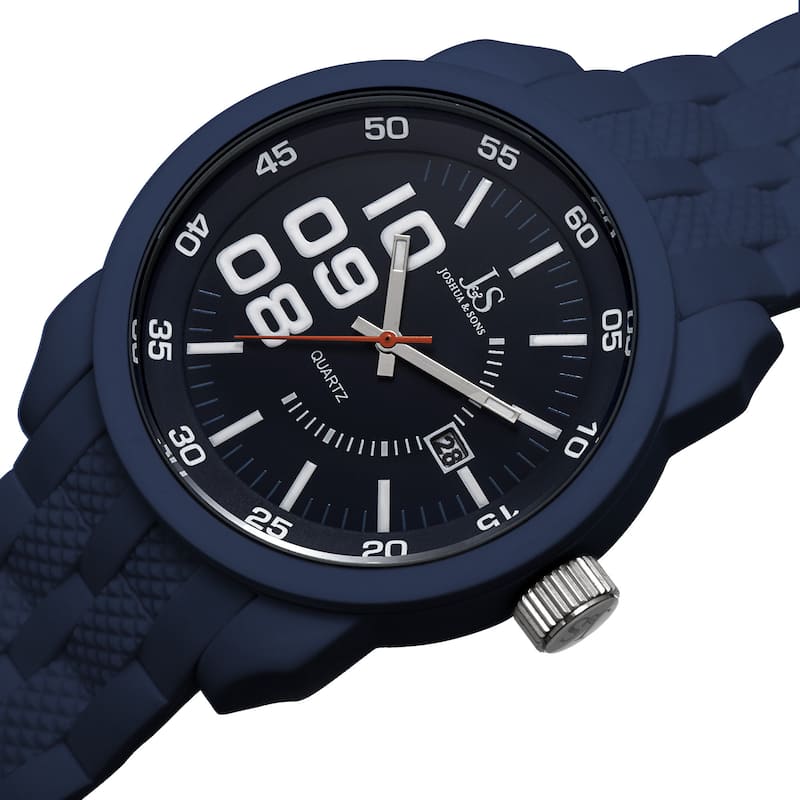 Joshua & Sons Men's Quartz Date Blue Strap Watch