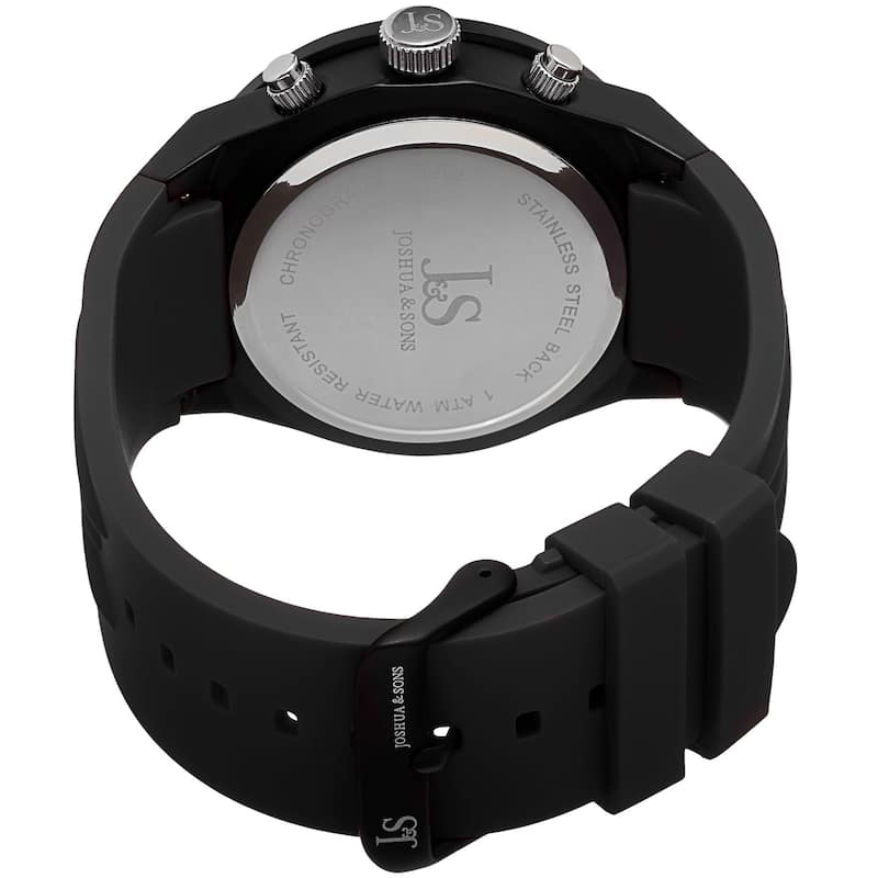Joshua & Sons Bold Men's Chronograph Date Black Strap Watch