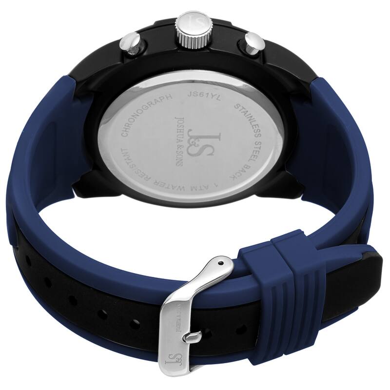 Joshua & Sons Men's Chronograph Sports Blue Strap Watch