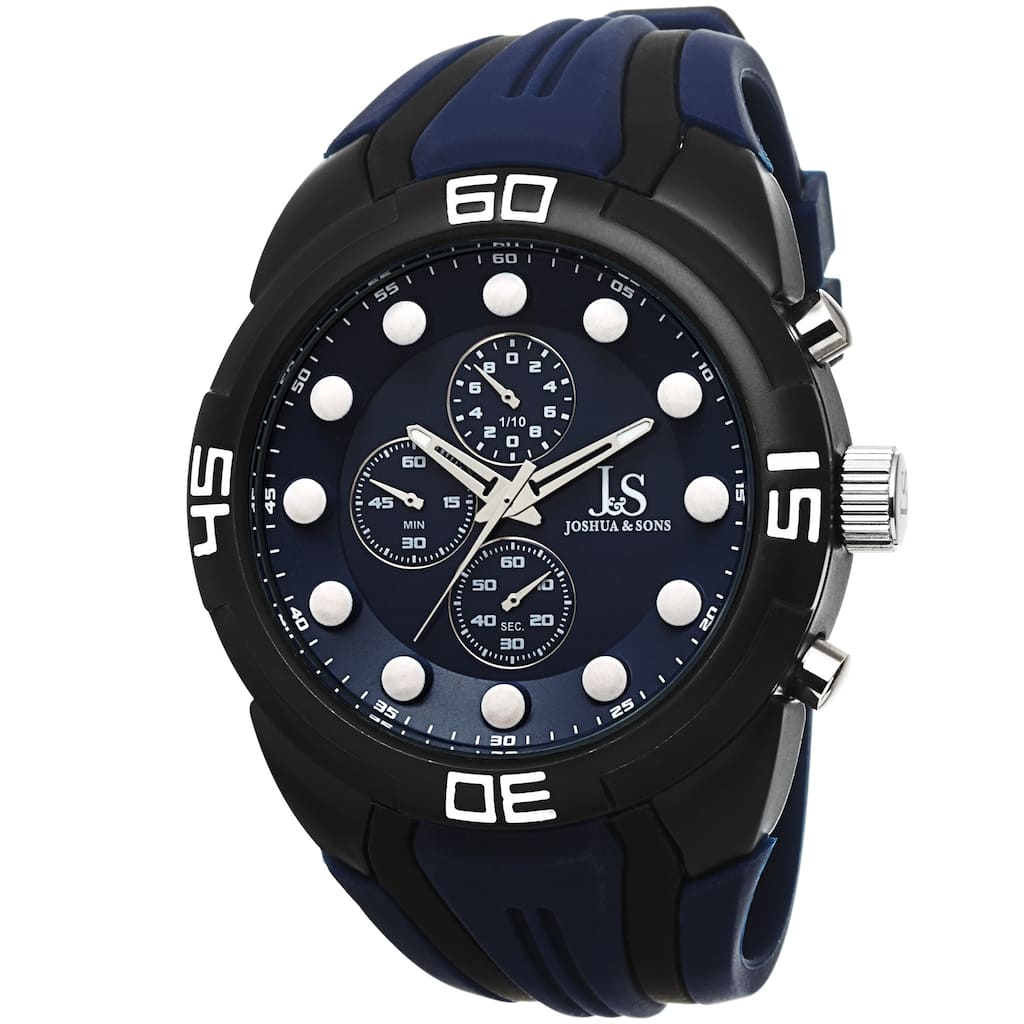Joshua & Sons Men's Chronograph Sports Blue Strap Watch