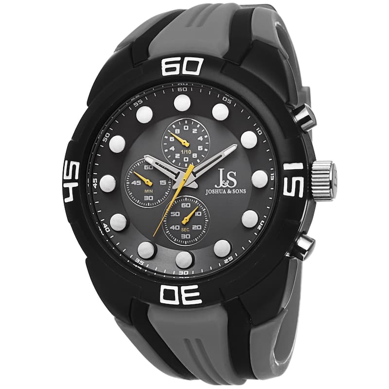 Joshua & Sons Men's Chronograph Sports Grey Strap Watch