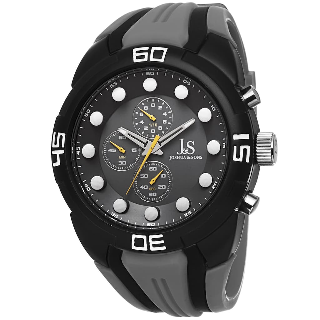 Joshua & Sons Men's Chronograph Sports Grey Strap Watch