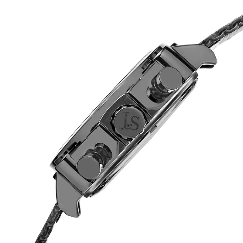 Joshua & Sons Men's Chronograph Stainless Steel Mesh Black Bracelet Watch