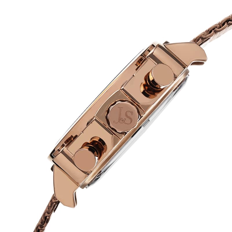 Joshua & Sons Men's Chronograph Stainless Steel Mesh Rose-Tone Bracelet Watch