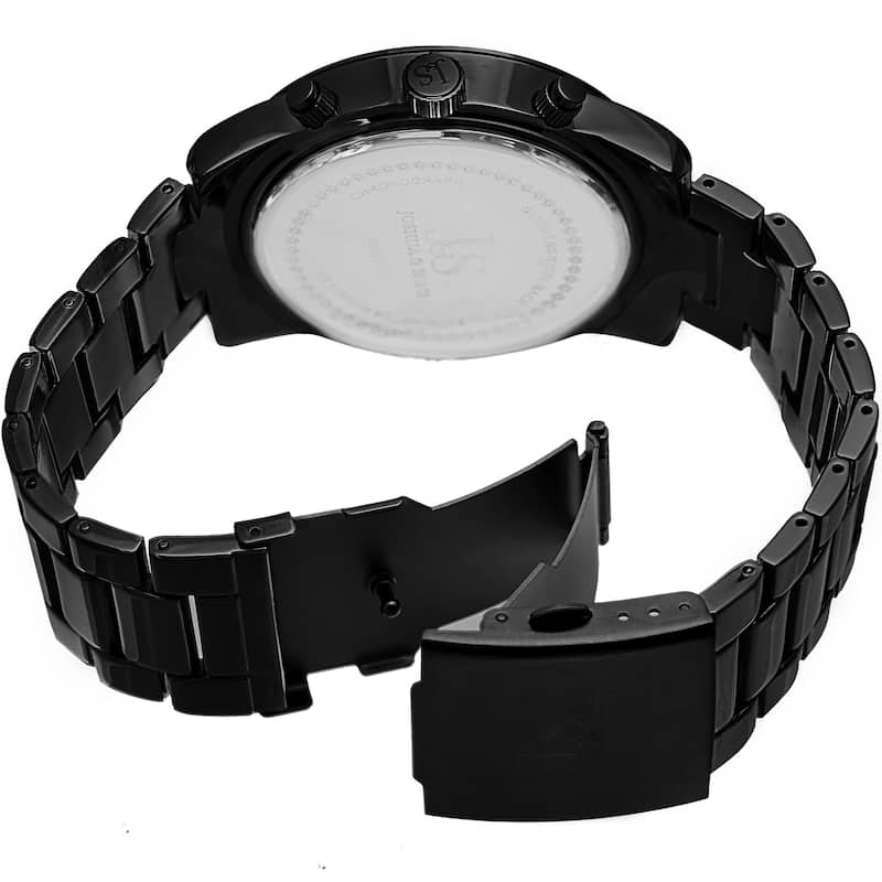 Joshua & Sons Men's Quartz Chronograph Date Black Bracelet Watch