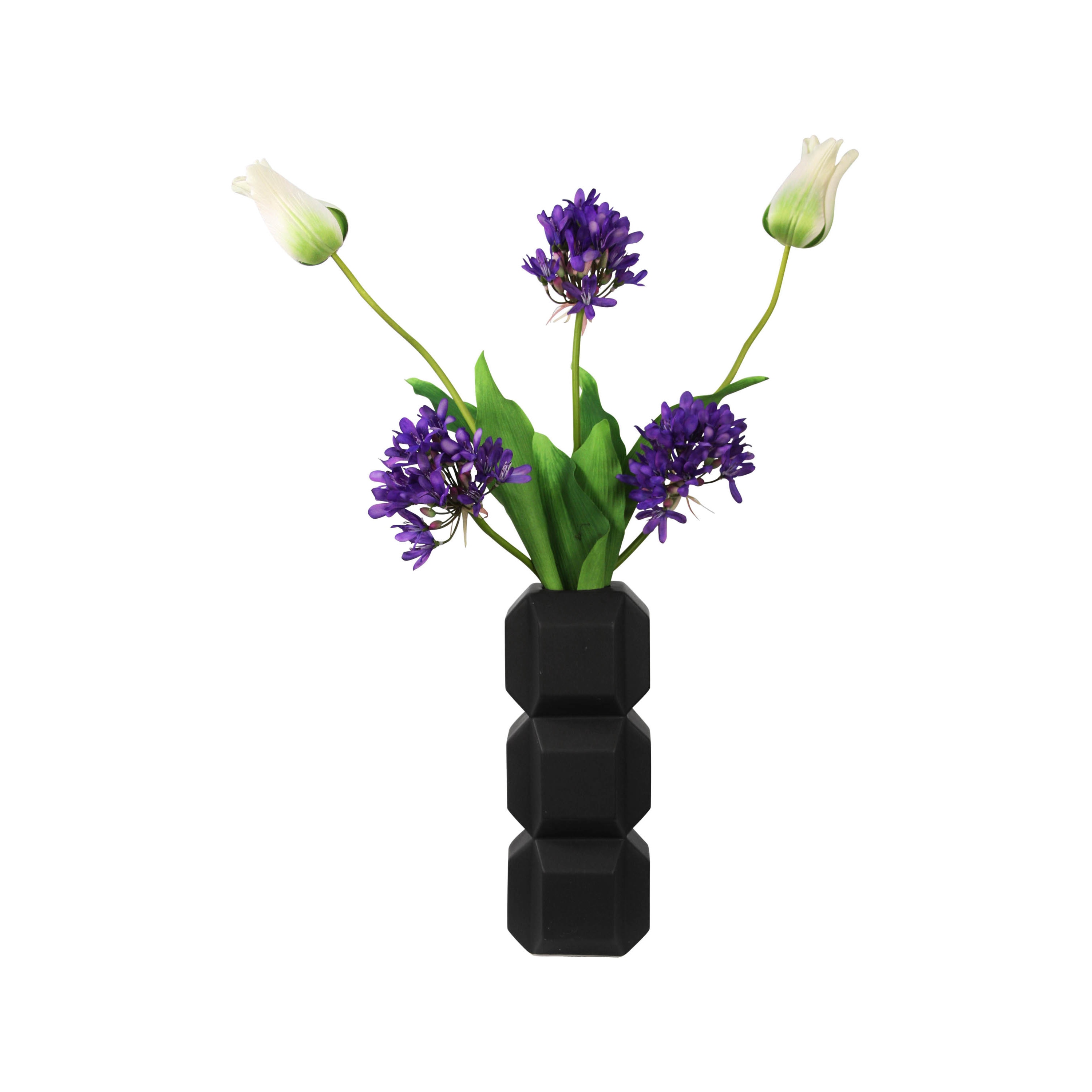 Tulip/ Lilly Cluster And Corinthian Vase