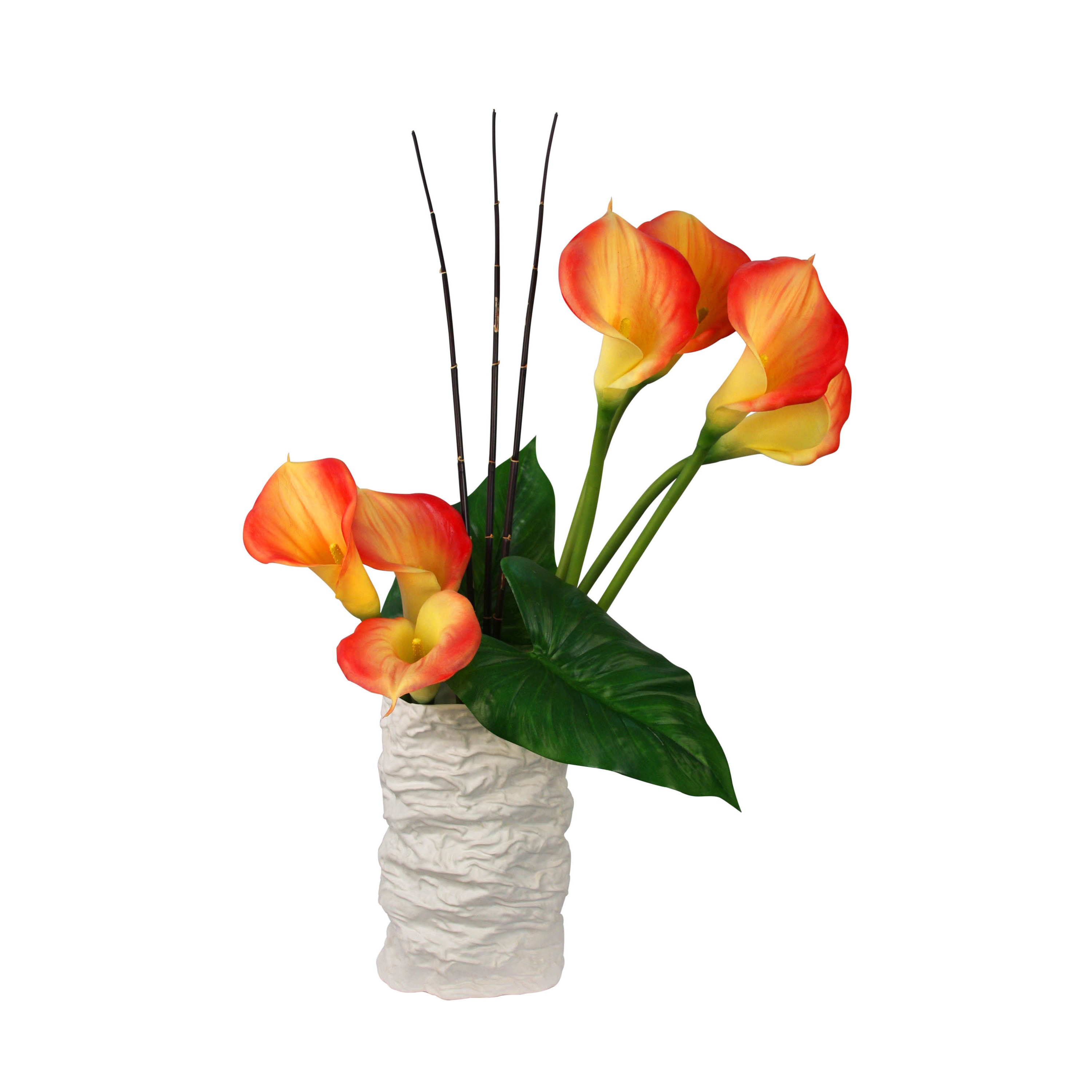 Catalina Pink Summer Calla Lilly Silk Arrangement And Ceramic Vase