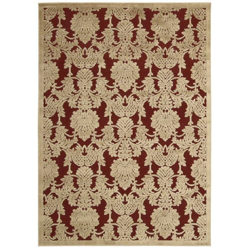 Nourison Graphic Illusions Traditional Vintage Hi Low Damask Area Rug