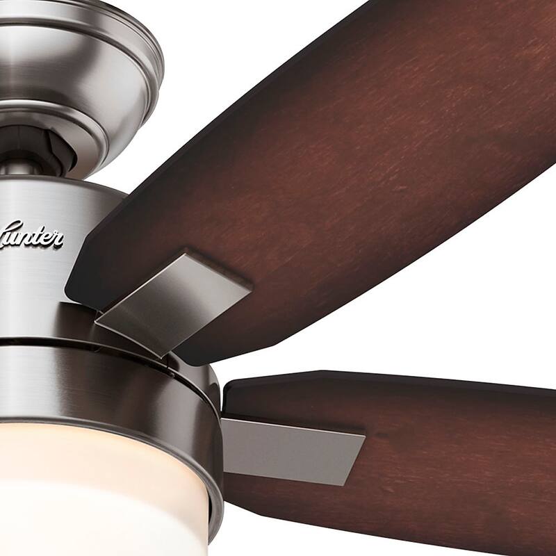 Hunter Windmere 54-inch Ceiling Fan wth Brushed Nickel Finish and Five Burnished Walnut/ Burnished Mahogany Veneer Blades