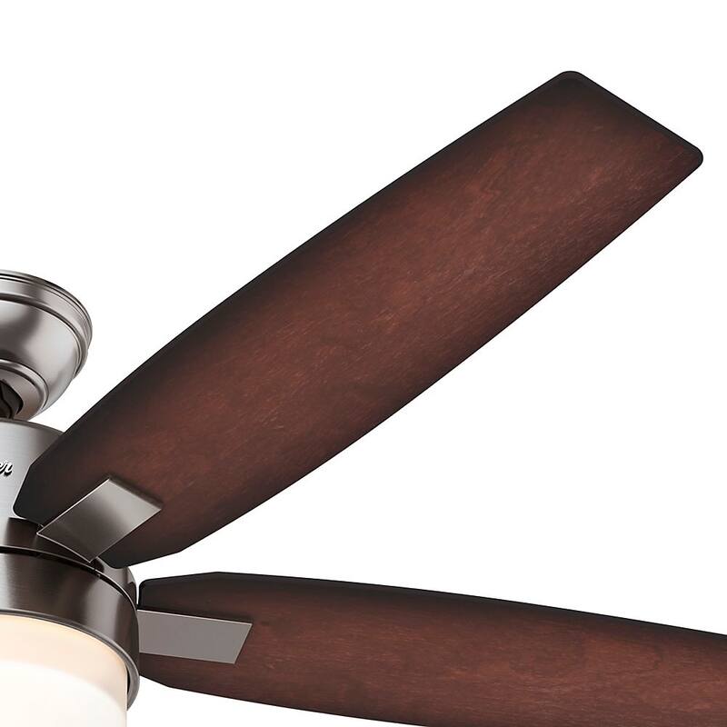 Hunter Windmere 54-inch Ceiling Fan wth Brushed Nickel Finish and Five Burnished Walnut/ Burnished Mahogany Veneer Blades