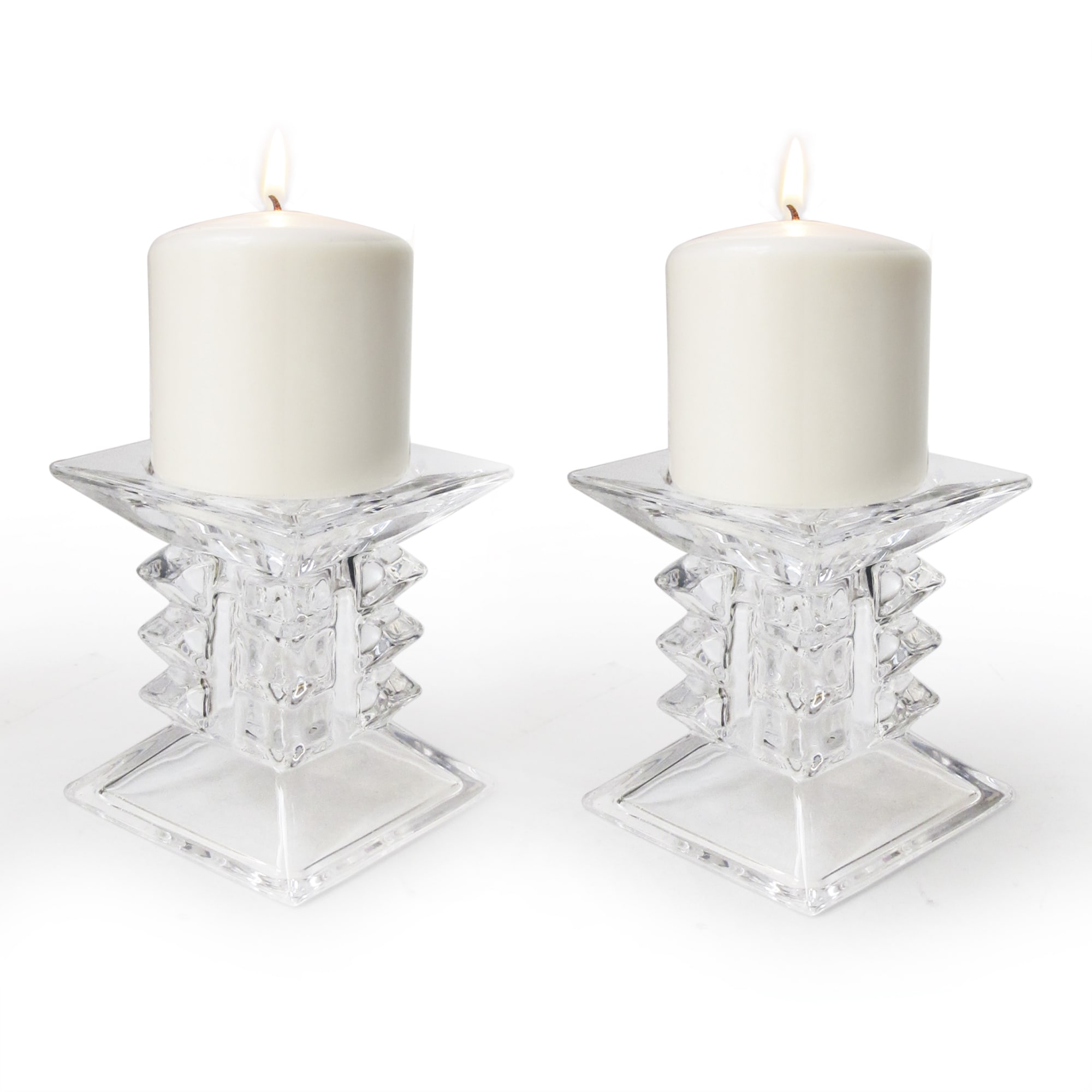 Mina Glass Candle Holders (set Of 2)