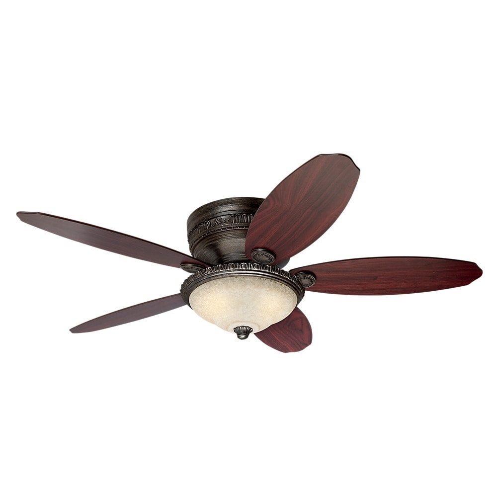 St Michaels 52 inch Egyptian Bronze Ceiling Fan With Five Cherry/ Walnut Veneer Blades