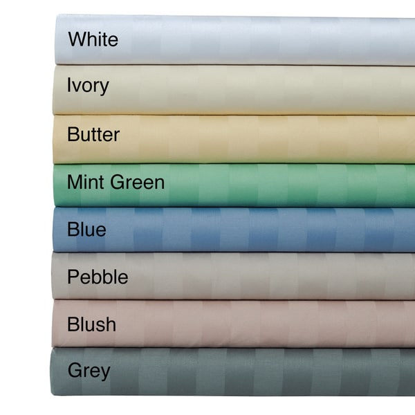 Egyptian Cotton 500 Thread Count Striped Sheet Set with Bonus Pillowcases