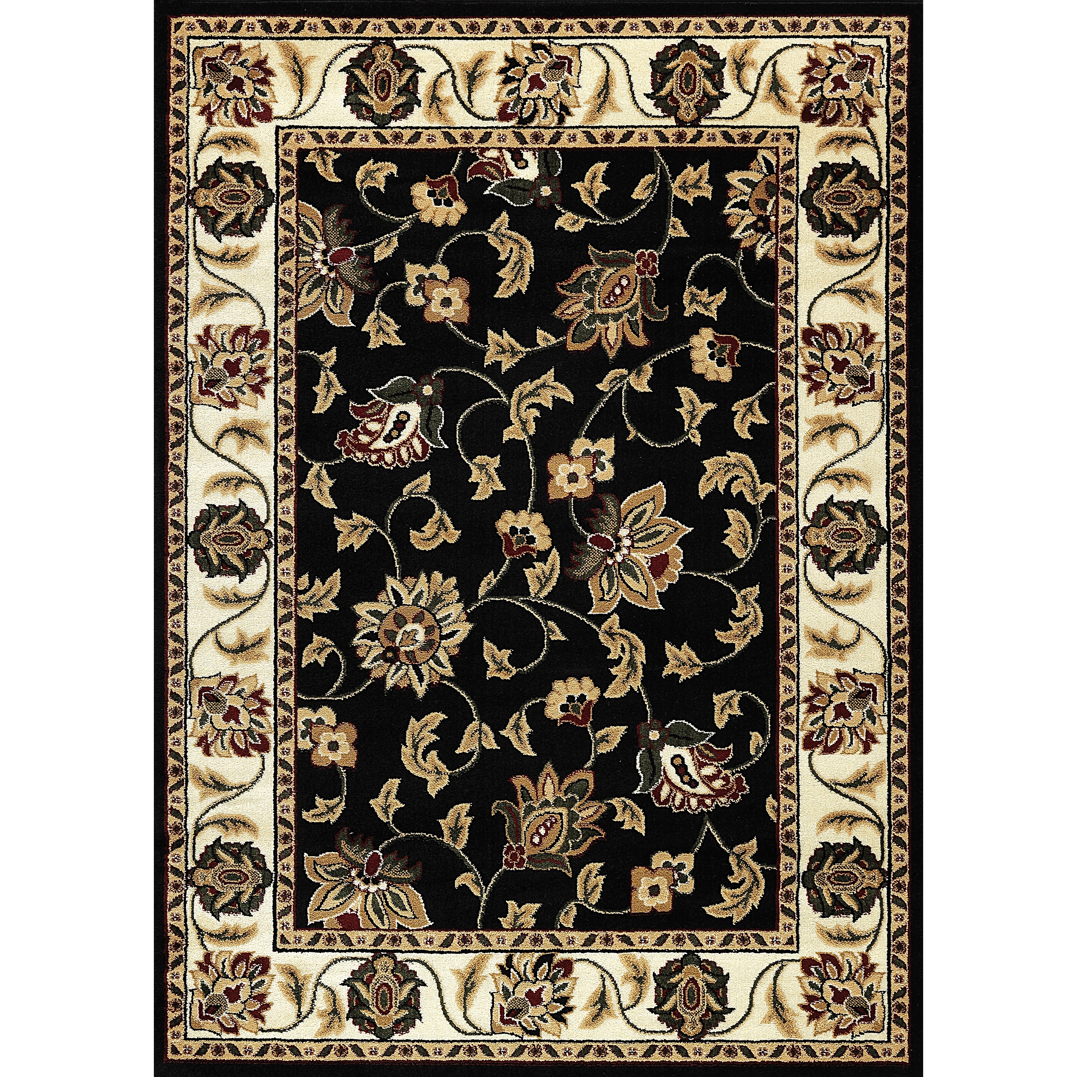 Sarouk Black Area Rug (53 X 73)