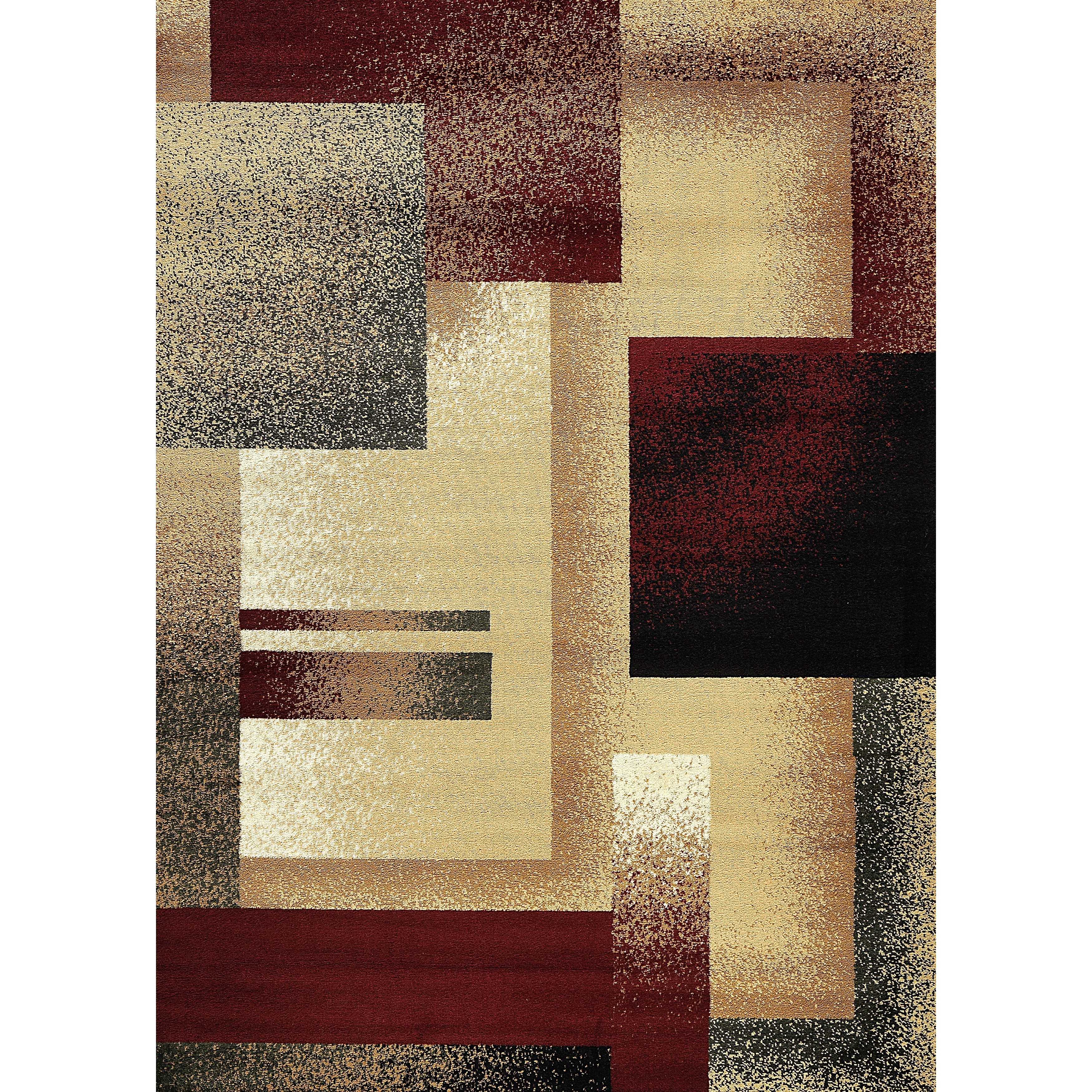 Geometric Burgundy Area Rug (53 X 73)