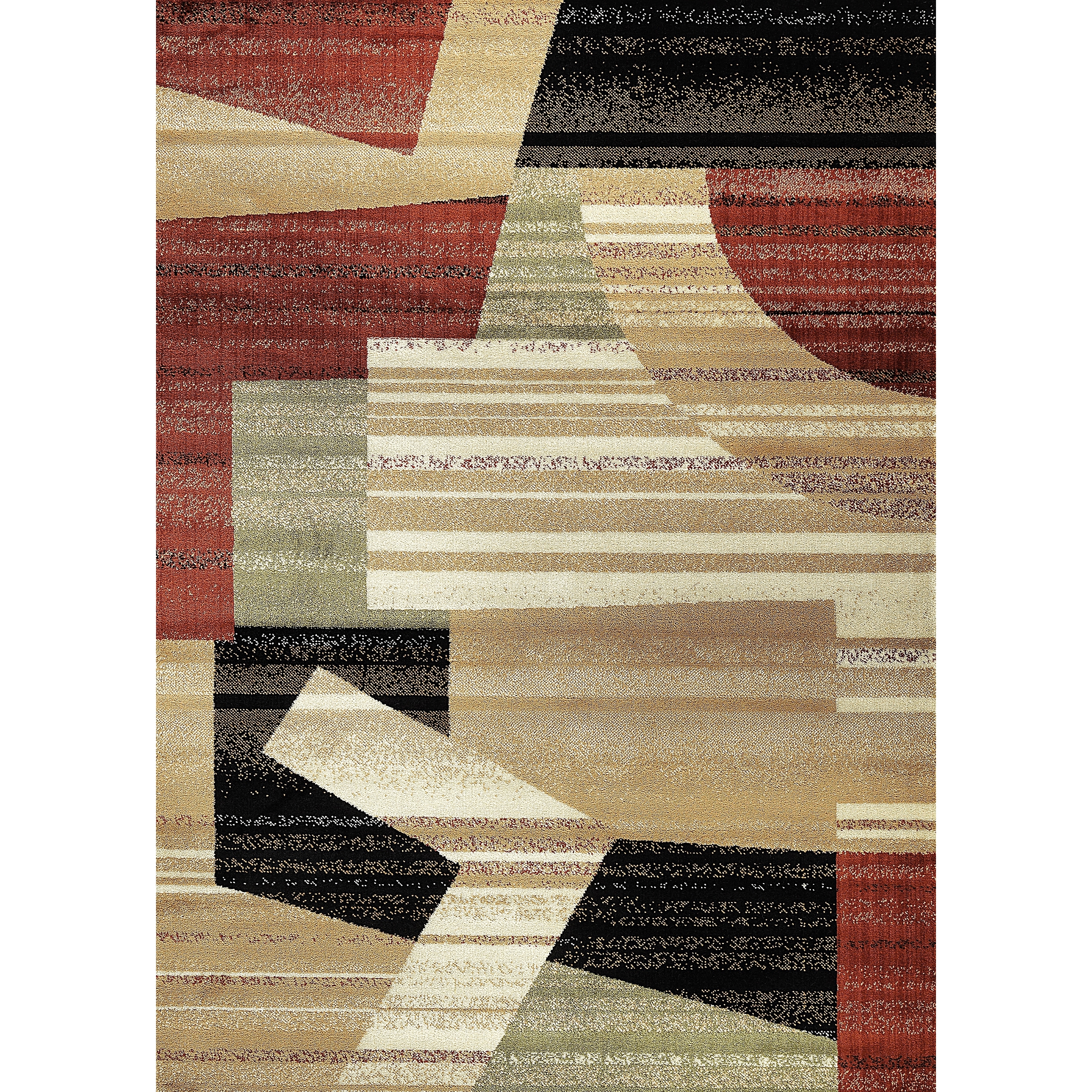 Geometric Burgundy Area Rug (53 X 73)