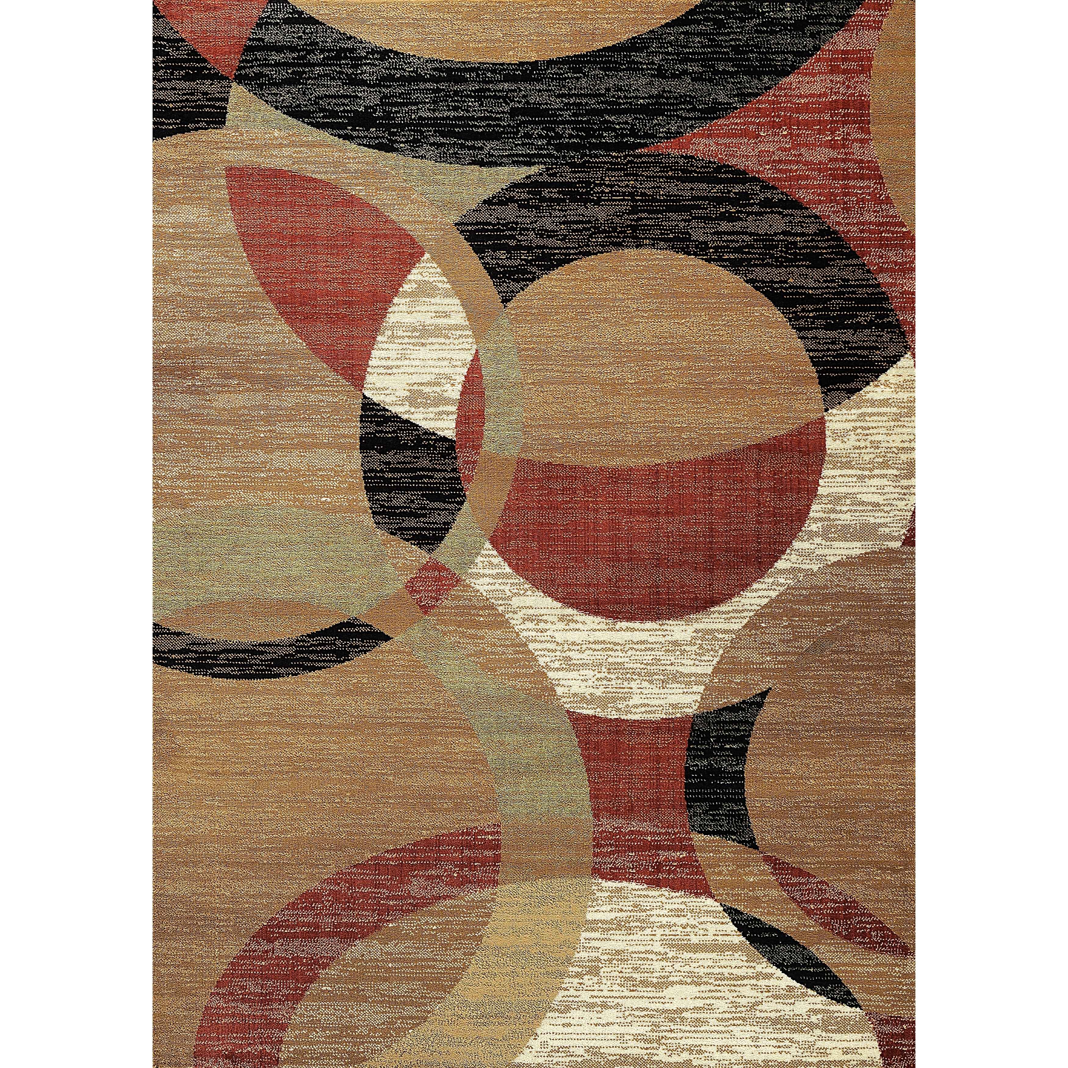 Geometric Circle Multicolored Area Rug (5 3 X 7 3)