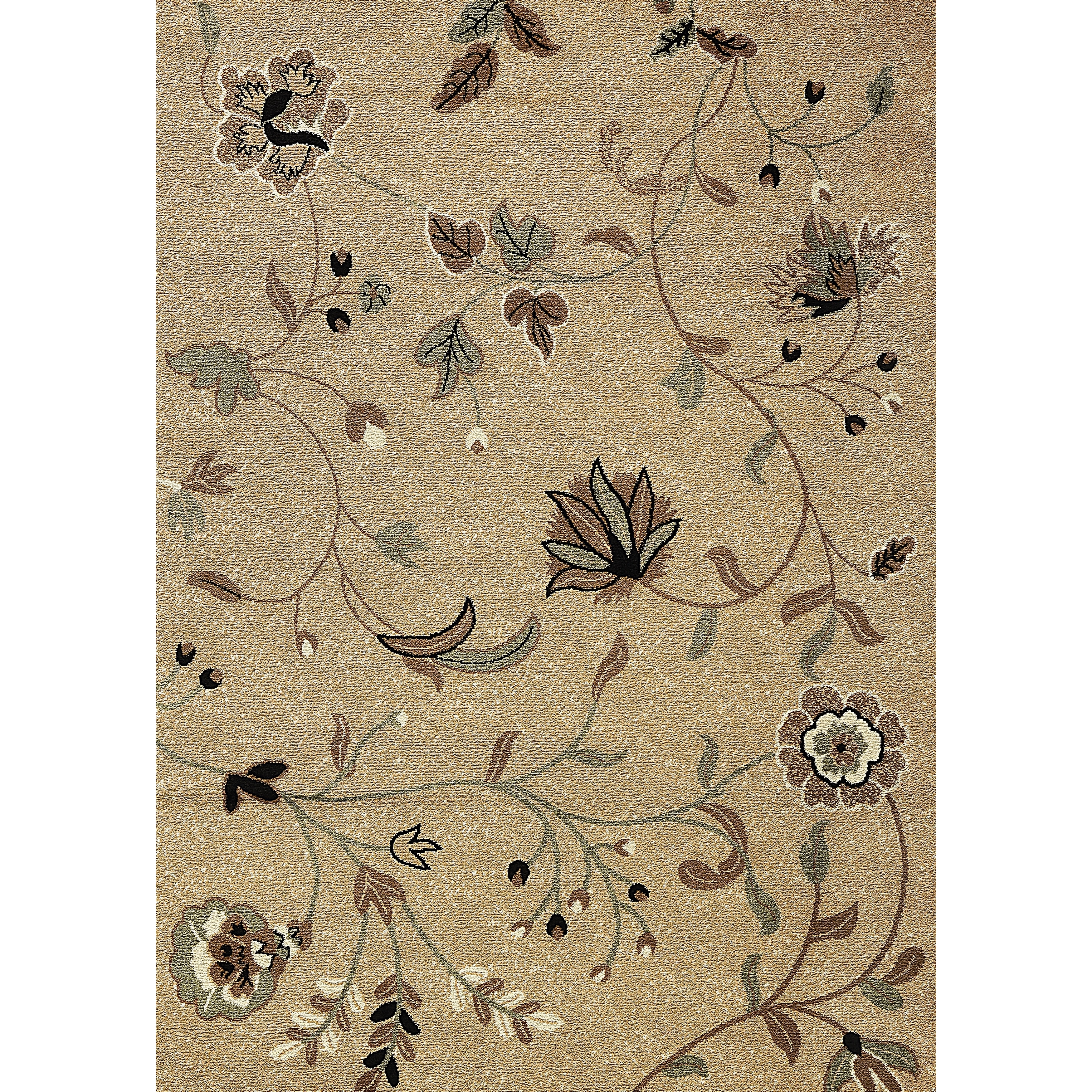 Floral Ivory Area Rug (53 X 73)