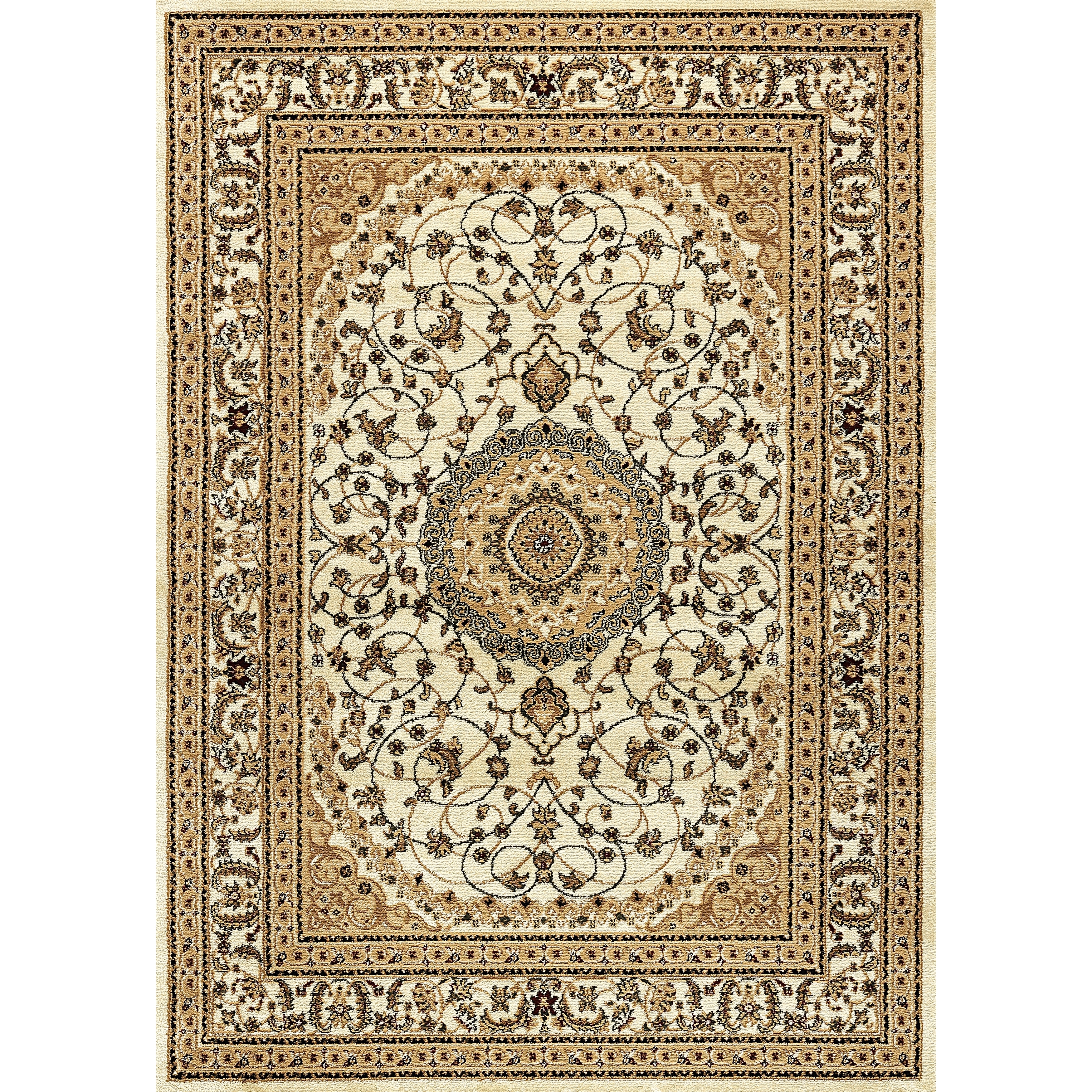 Ardebil Oriental Ivory Area Rug (5 3 X 7 3)