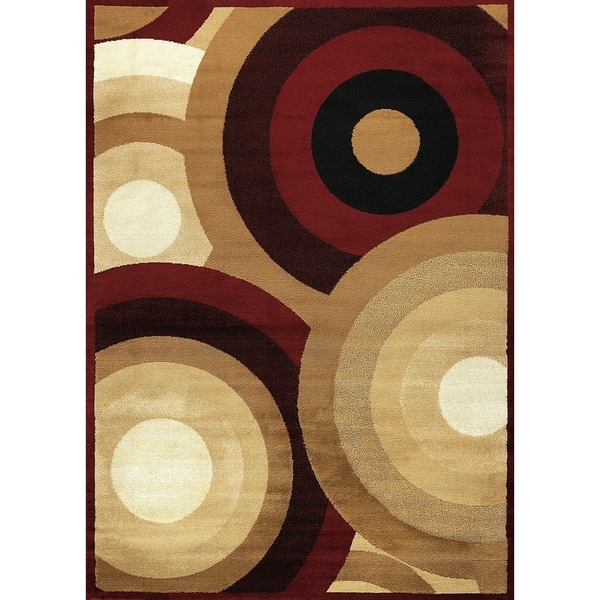 Geometric Circle Burgundy Area Rug (710 x 102)   16214890