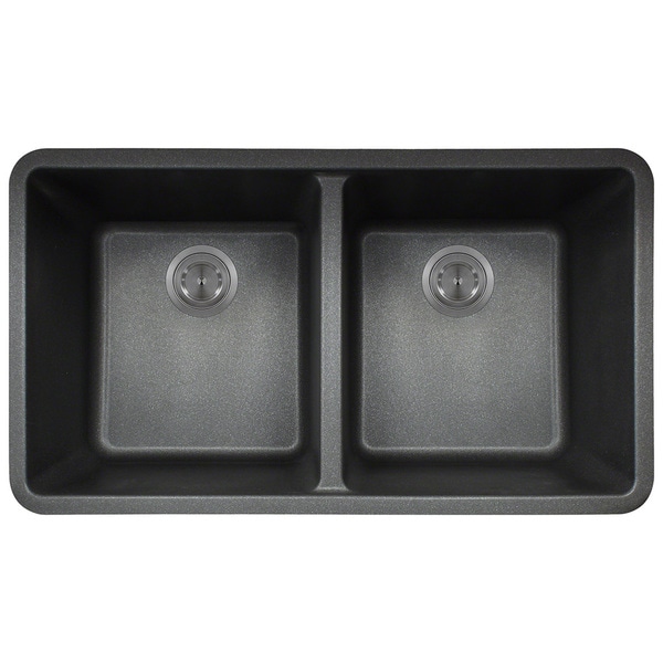 Polaris Sinks Black AstraGranite Double Bowl Kitchen Sink   16214905